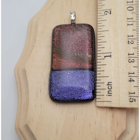 Handcrafted Dichroic Glass Pendant & Earring Set Dangle‎ Drop Artisan Sparkle - Picture 11 of 16